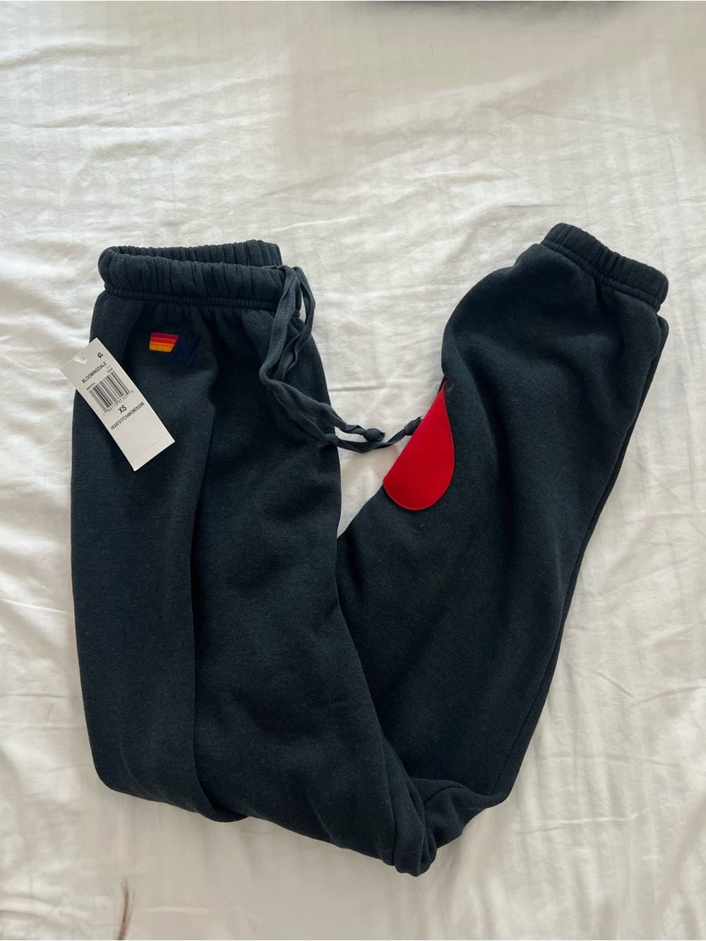 Aviator Nation Black Sweatpants with Red Patch